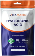 Vitamatic Polvo de Ácido Hialurónico 200mg - Apoya Tejidos Conectivos y Articulaciones Saludables - Promueve Piel Joven y Saludable - 100 Gramos - imagen 1