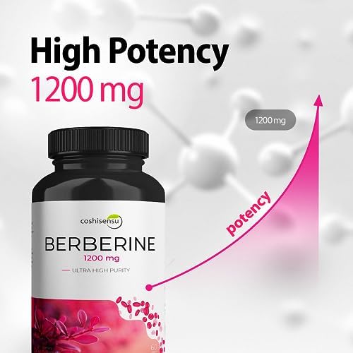 Coshisensu Berberina HCl 1200mg – Suplemento Potente para Azúcar en Sangre, Insulina y Control de Peso – Cápsulas Veganas, Sin OGM y Sin Gluten – - imagen 2