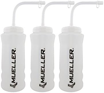 Botella Mueller de 1 litro con popote, color natural con letras negras (paquete de 3) - imagen 1