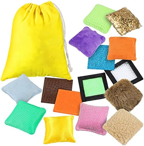 Kathfly 15 Piezas de Sacos Sensoriales de Formas, Texturas y Colores con Bolsa de Cierre para Personas Autistas y Adultos con TDAH (Cuadrados) - imagen 1