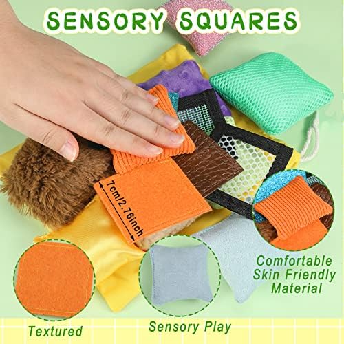 Kathfly 15 Piezas de Sacos Sensoriales de Formas, Texturas y Colores con Bolsa de Cierre para Personas Autistas y Adultos con TDAH (Cuadrados) - imagen 2