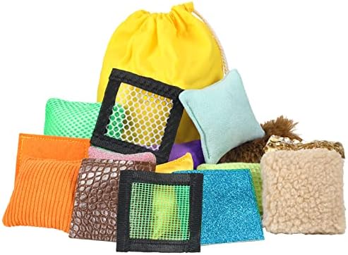 Kathfly 15 Piezas de Sacos Sensoriales de Formas, Texturas y Colores con Bolsa de Cierre para Personas Autistas y Adultos con TDAH (Cuadrados) - imagen 3