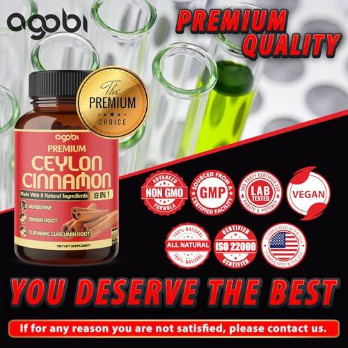 Suplemento Premium de Canela de Ceilán con Berberina - 8 en 1: Cúrcuma, Jengibre, Gymnema y Más - Vitalidad Corporal, Cardiaca y General - 180 - imagen 6