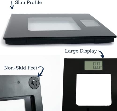 Báscula Digital de Vidrio Extra Ancha que Habla | Escala de Baño Precisa con Pantalla Visual y de Voz | Capacidad de 395 Libras | Gran Pantalla LCD - imagen 7