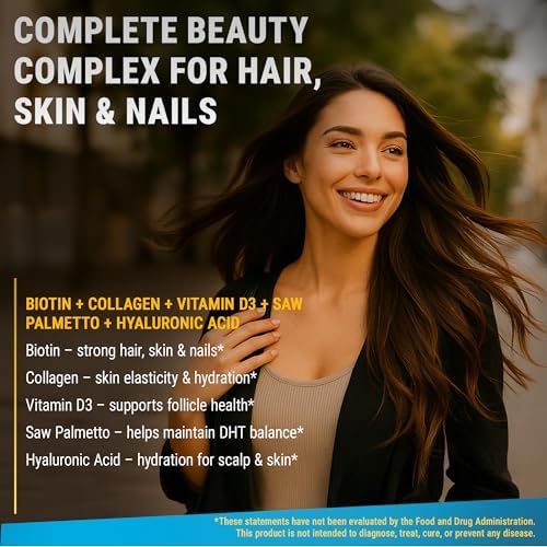 Biotina Líquida para el Crecimiento del Cabello 10000mcg | Suplementos de Biotina y Colágeno con Saw Palmetto y Ácido Hialurónico | Gotas de Biotina - imagen 4