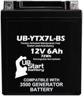 Batería de Reemplazo 12V 6Ah YTX7L-BS para Generador Predator 3500 - Compatible con Partes de Generador Inversor IQ3500 - Baterías AGM SLA - imagen 1