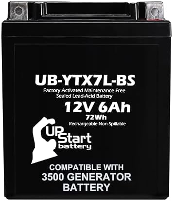 Batería de Reemplazo 12V 6Ah YTX7L-BS para Generador Predator 3500 - Compatible con Partes de Generador Inversor IQ3500 - Baterías AGM SLA - imagen 1