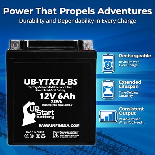 Batería de Reemplazo 12V 6Ah YTX7L-BS para Generador Predator 3500 - Compatible con Partes de Generador Inversor IQ3500 - Baterías AGM SLA - imagen 2