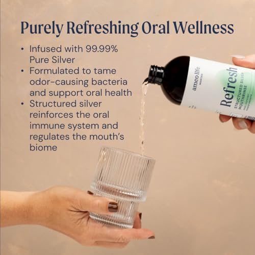 Enjuague Bucal Ameo Life con Plata Estructurada 10ppm Sabor Menta - Coloidal Natural para Aliento Fresco y Salud Oral, Sin Alcohol, 16 oz - imagen 4