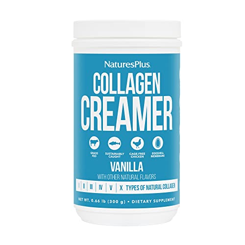 Crema de colágeno NaturesPlus, Vainilla - 0.66 lb en polvo - Salud de cabello, piel, uñas y articulaciones, apoyo al sistema inmunológico - Sin OGM, - imagen 1