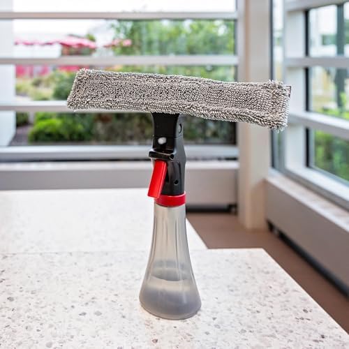 Herramienta Limpiadora de Ventanas Libman 3 en 1 – Botella Pulverizadora con Estropajo de Microfibra y Cuchilla de Goma – Limpiador de Cristales Sin - imagen 4