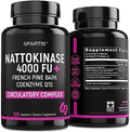 Suplemento de Nattokinasa SPARTIS 4000 FU con CoQ10 100mg y Extracto de Pino Marítimo Francés 200mg para Soporte Circulatorio y Cardiovascular (120 - imagen 1