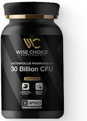 WISE CHOICE SUPPLEMENTS Lactobacillus Rhamnosus GG Probiótico | 30 Mil Millones CFU | 90 Cápsulas | Estrain LGG para Salud Digestiva y Soporte - imagen 1