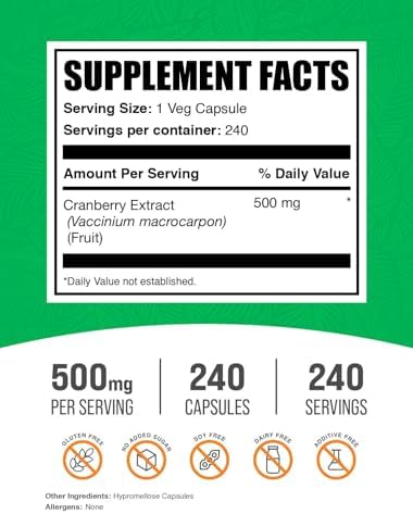 Cápsulas de Extracto de Arándano BulkSupplements.com - Suplemento Herbal Vegano y Sin Gluten, 500mg por Cápsula, 240 Contenido - imagen 2