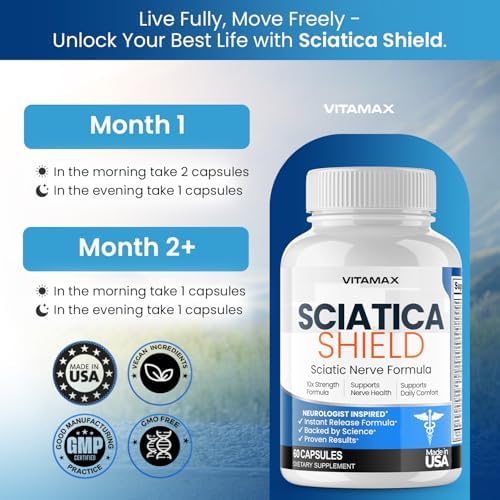 Suplemento para la Salud del Nervio Ciático – Fórmula 10x con Ácido Alfa Lipoico, Ácido Fólico, Cúrcuma, Glucosamina, MSM y Complejo de Vitaminas B - - imagen 5