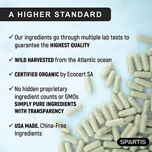 Cápsulas de Musgo Marino Orgánico Certificado SPARTIS 2250mg con Raíz de Bardana y Bladderwrack - Suplemento de Musgo Irlandés (180 Cápsulas) - imagen 3