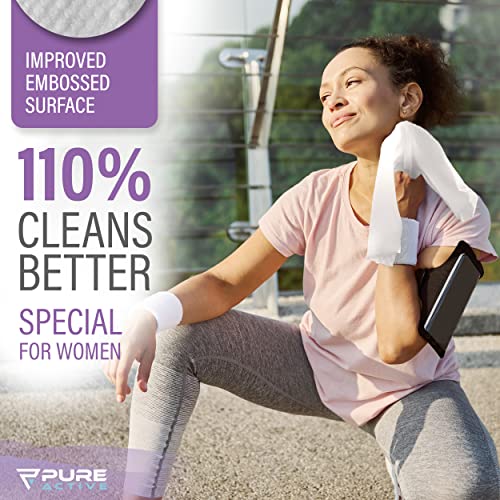 Toallitas Corporales Pure Active XL para Cara y Cuerpo, Toallitas de Ducha Sin Enjuague con Aloe Vera y Vitamina E, 50 Piezas Lavanda 12x12 - imagen 3