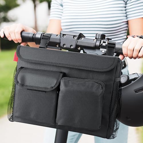 Bolsa para Scooter de Movilidad YOOFAN – Organizador Práctico con Compartimento para Laptop de 14 Pulgadas y Portavasos, Negra - imagen 4