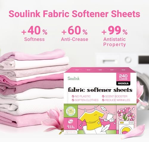 Hojas Suavizantes Soulink para Lavadora, Alternativa a Líquido y Cápsulas, Aroma a Magnolia, Hasta 240 Lavados, Sin Plástico - imagen 3