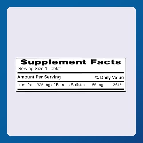 Major FeroSul - Tabletas de Sulfato Ferroso 325 mg - Suplemento de Hierro para Hombres y Mujeres - Fáciles de Tragar - Rojo - 1000 Tabletas - imagen 4