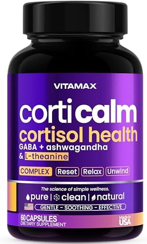 Suplementos de Cortisol para Mujeres y Hombres - L-Theanine, Ashwagandha, GABA - Reductor de Cortisol - Apoyo para Relajación, Ánimo y Estrés - - imagen 1