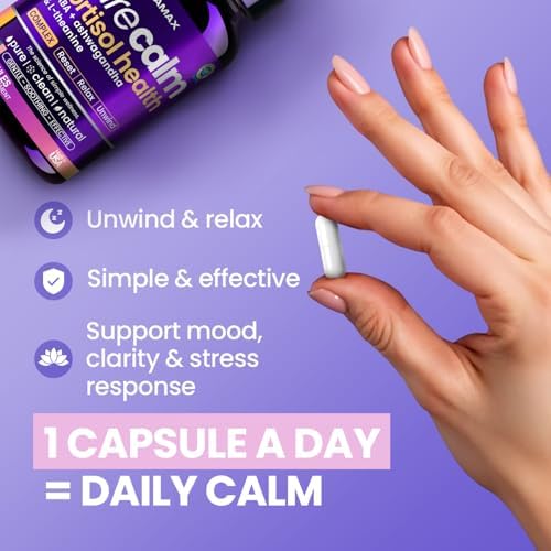 Suplementos de Cortisol para Mujeres y Hombres - L-Theanine, Ashwagandha, GABA - Reductor de Cortisol - Apoyo para Relajación, Ánimo y Estrés - - imagen 5
