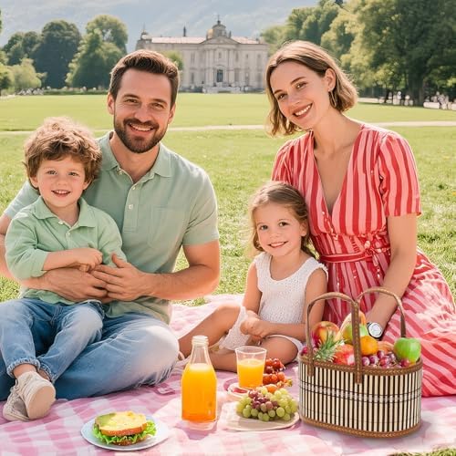 Cesta DEAYOU de 6 piezas para regalos, resistente y tejida en bambú, cestas grandes plegables para llenar con bolsas, tarjetas y moños para baby - imagen 8