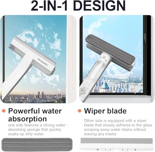 Kit de Limpieza de Ventanas 2 en 1 con Función de Reciclaje de Agua, Herramienta para Limpiar Ventanas y Cristales de Autos, Interior/Exterior - imagen 3