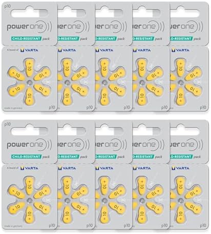 Baterías para Audífonos PowerOne Tamaño 10, PR70 - Paquete de 60 Baterías - imagen 1