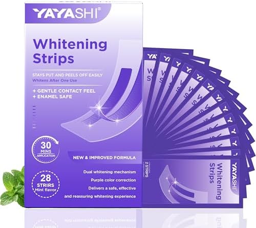 Tiras Blanqueadoras Moradas, Elimina Manchas Amarillas, Tiras para Blanquear Dientes Seguras para Esmalte, Tratamiento de 30 Min, 14 Tratamientos, 28 - imagen 1