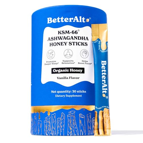 Palitos de Miel Better Alt KSM 66 Ashwagandha | Miel Multiflora Orgánica del Himalaya | Ayuda a Promover Relajación y Enfoque | Suplemento Dietético - imagen 1