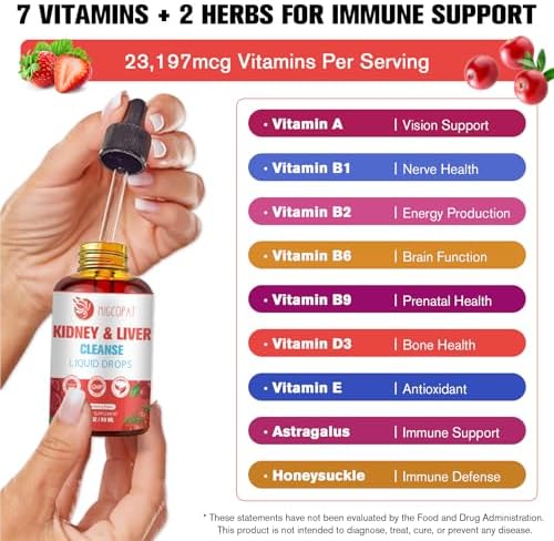 Gotas Detox y Reparación 29 en 1 para Riñones y Hígado, Suplemento Natural de Arándano y Cardo Mariano, 60ml - imagen 6