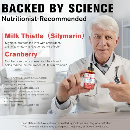 Gotas Detox y Reparación 29 en 1 para Riñones y Hígado, Suplemento Natural de Arándano y Cardo Mariano, 60ml - imagen 8