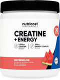 Nutricost Creatina + Energía 30 Porciones (Sabor Sandía) - 5,000mg Creatina Monohidratada + 350mg Complejo Energético por Porción - imagen 1