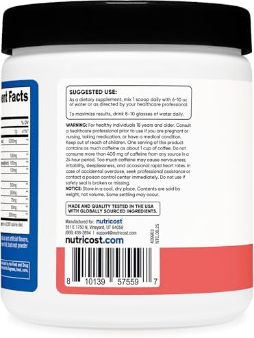 Nutricost Creatina + Energía 30 Porciones (Sabor Sandía) - 5,000mg Creatina Monohidratada + 350mg Complejo Energético por Porción - imagen 4