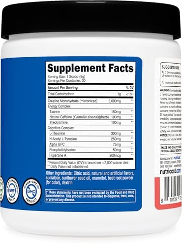 Nutricost Creatina + Energía 30 Porciones (Sabor Sandía) - 5,000mg Creatina Monohidratada + 350mg Complejo Energético por Porción - imagen 5