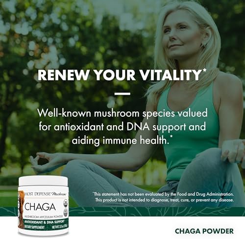 Polvo de Chaga Host Defense - Suplemento para el Sistema Inmunológico - Polvo de Hongo Chaga para Apoyo Antioxidante - Suplemento Dietético de Hongos - imagen 5