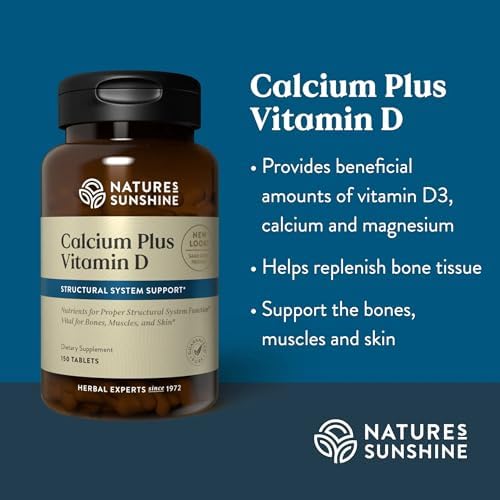 Calcio Plus con Vitamina D de Nature's Sunshine, 150 Tabletas, Kosher | Suplemento Vitamínico Potente para Adultos con D3, Calcio y Magnesio - imagen 2