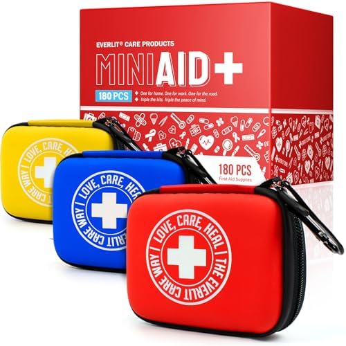 Kit de ros Auxilios EVERLIT CARE Mini-Aid | Compacto y Ligero con Mosquetones para Viajes | 180 Piezas para Cuidado de Heridas, Ideal para Familia y - imagen 1