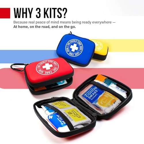 Kit de ros Auxilios EVERLIT CARE Mini-Aid | Compacto y Ligero con Mosquetones para Viajes | 180 Piezas para Cuidado de Heridas, Ideal para Familia y - imagen 2