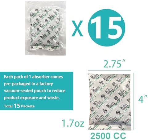 15PCS Bolsas Mylar de 5 Galones con 2500CC de Absorbentes de Oxígeno y Etiquetas, 10.5 Mil de Grosor, 17x 27 Bolsas Selladoras al Vacío para - imagen 4