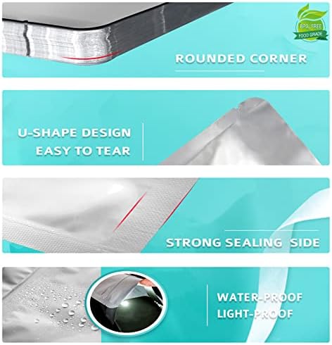 15PCS Bolsas Mylar de 5 Galones con 2500CC de Absorbentes de Oxígeno y Etiquetas, 10.5 Mil de Grosor, 17x 27 Bolsas Selladoras al Vacío para - imagen 5