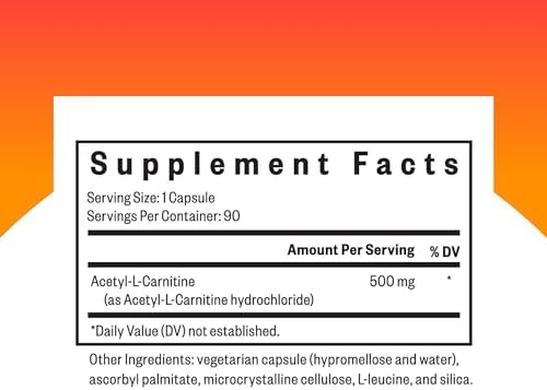 Suplemento de Acetil-L-Carnitina Seeking Health - 500 mg, 90 Cápsulas - Apoya la Energía, Metabolismo de Grasas y Salud Mental - imagen 2