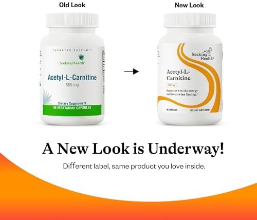 Suplemento de Acetil-L-Carnitina Seeking Health - 500 mg, 90 Cápsulas - Apoya la Energía, Metabolismo de Grasas y Salud Mental - imagen 6