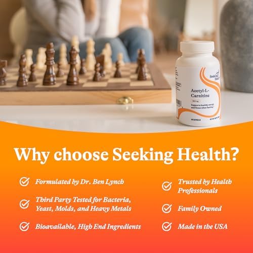 Suplemento de Acetil-L-Carnitina Seeking Health - 500 mg, 90 Cápsulas - Apoya la Energía, Metabolismo de Grasas y Salud Mental - imagen 7