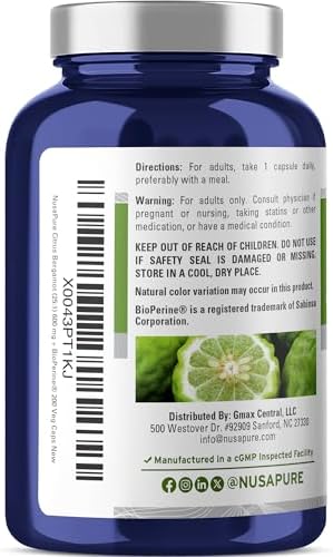 Cápsulas de Bergamota Cítrica NusaPure, 600 mg, 200 Veganas (Sin OGM, Veganas) - imagen 3