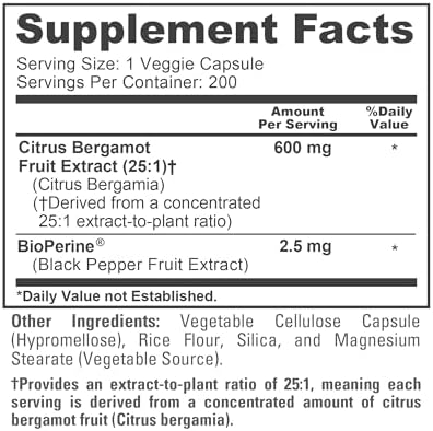 Cápsulas de Bergamota Cítrica NusaPure, 600 mg, 200 Veganas (Sin OGM, Veganas) - imagen 4
