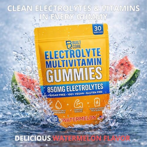 Gomitas Electrolíticas Sin Azúcar BuiltCore | Recuperación de Sandía y Suplementos Antioxidantes para Energía e Hidratación Instantánea | 120 Gomas - imagen 3