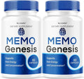 Paquete de 2 Memo Genesis Cápsulas - Suplemento Natural para la Salud Cerebral, 120 Cápsulas para 2 Meses de Enfoque y Claridad Cognitiva - imagen 1