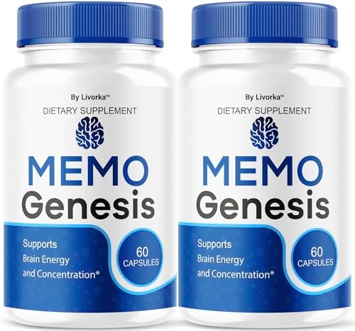 Paquete de 2 Memo Genesis Cápsulas - Suplemento Natural para la Salud Cerebral, 120 Cápsulas para 2 Meses de Enfoque y Claridad Cognitiva - imagen 1